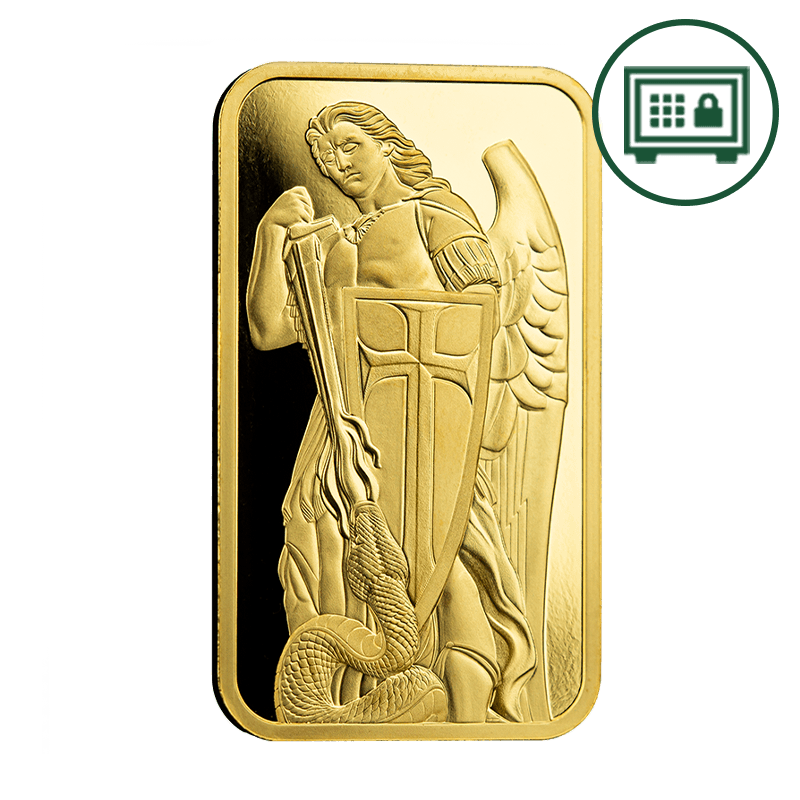 Image for 1 oz Archangel Michael Gold Bar (PAMP Suisse x Scottsdale Mint) - Secure Storage from TD Precious Metals